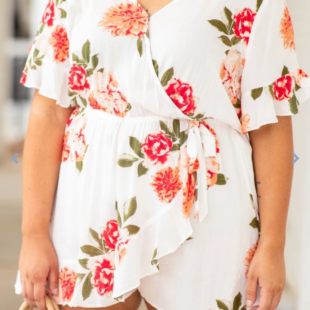 Chic Soul Plus Size White Romper